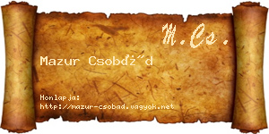 Mazur Csobád névjegykártya